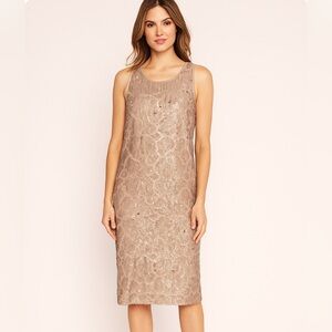 Etcetera gold sequin sleeveless cocktail dress